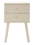 Comodino 2 Cassetti Shy 34x37,5x59 cm in Pino e MDF e Ferro      