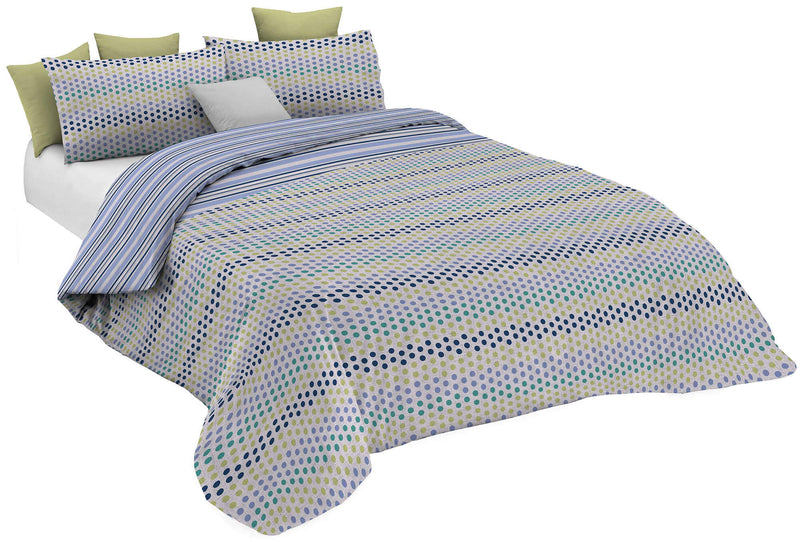 Copripiumino con Federe Stampato Athena Malindi Blu Varie Misure