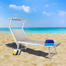 Set 2 Lettini Prendisole da Giardino 186x60x38 cm in Alluminio e Textilene Grigio