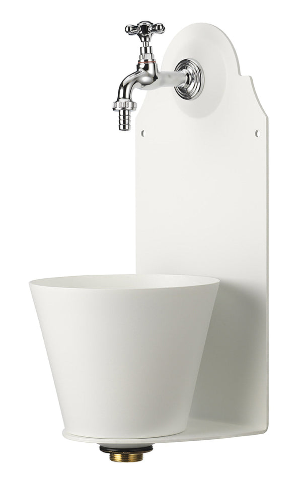 acquista Gartenwandbrunnen mit Wasserhahn Belfer 42/PR Weiß