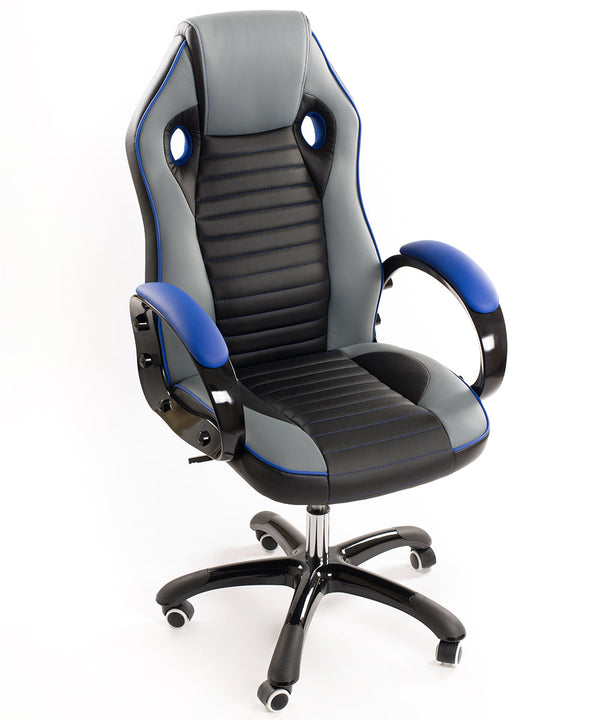 Präsidenten-Gaming-Bürostuhl aus Kunstleder Bozzini Sport Racing Blue prezzo