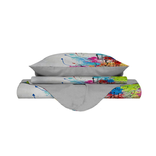 sconto Doppelbettbezug mit Aufdruck auf der Tasche und den Kissenbezügen Kio627