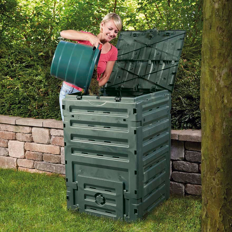 Compostiera da Giardino 300L 60x60xH90cm Rama Eco-Master Verde