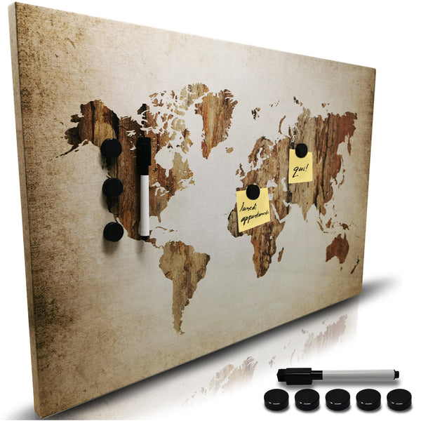 sconto Lavagna Magnetica Cartina Vintage 60 x 40 cm 1 Pennarello Cancellabile 5 Magneti