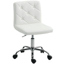 Sedia da Ufficio Regolabile 44x50x78-88 cm con Rivestimento a Bottoni in Pelle PU Bianco  