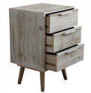 Mobiletto 3 Cassetti con Gambe in Legno 40x36x64 h cm in Legno di paulownia Tortora