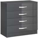 Cassettiera 4 Cassetti 75x36x72 cm in Truciolato Grigio