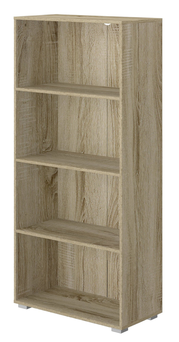 sconto Bücherregal mit 4 Regalen 60 x 30 x 130 cm in Eiche MDF