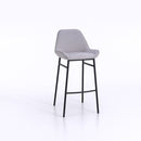 Set 2 Sgabelli 49,5x41x105 cm in Similpelle Grigio Chiaro