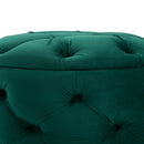 Pouf Contenitore con Coperchio in Velluto con Bottoni Trapuntati   Verde