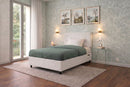 Letto 1 Piazza e Mezza Contenitore Imbottito Similpelle Bianco Boxmax Testata Flat Varie Misure