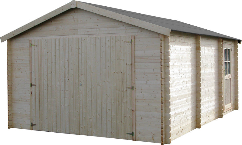 Box Auto Garage da Esterno 4,03x5,22m Senza Pavimento in Legno Abete 34mm Garodeal