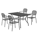 Set Tavolo + 4 Sedie in Acciaio Verniciato Antracite Salotto Perugia