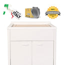 Mobile Lavatoio da Esterno in Polipropilene e Alluminio 50x50x83 cm Bianco  