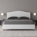 Letto Matrimoniale con Alzata Comoda Testata Sagomata Dores Bianco Frassino Varie Misure