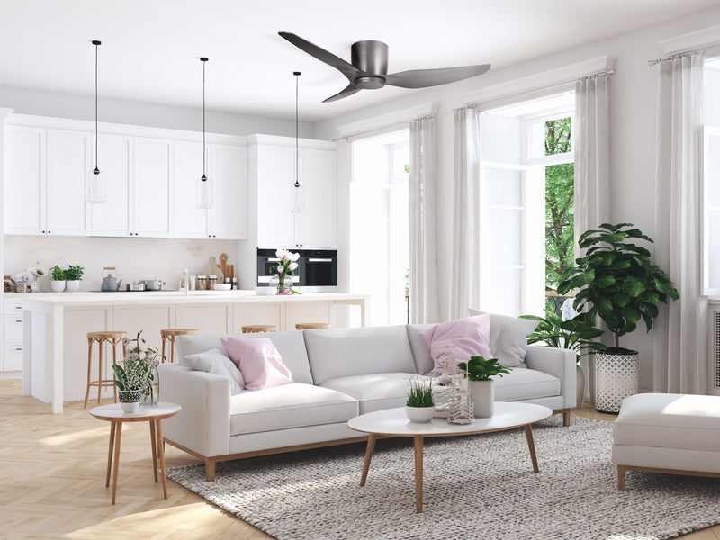 Ventilatore da Soffitto con 3 Pale in Abs Ø127 cm 3 Velocità Martec Flush Nero