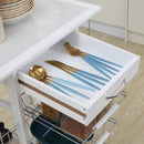 Carrello da Cucina con Ripiani e Cassetto Piano di Lavoro in Ceramica 57x37x83 cm   