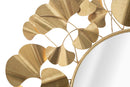 Specchio Foglie Oro Ø81x2,5 cm in Ferro Oro