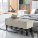 Panca Fondoletto con Vano Contenitore da 47L 95x38x45 cm Rivestimento Bouclé Beige