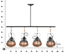 Lampadario Cups Nero 96,5x16,5x84,5 cm Metallo Nero