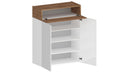 Scarpiera 2 Ante e 1 Ripiano a Ribalta 76x35x100 cm Savona 2A 1R Bianco Opaco/Rovere Wotan  