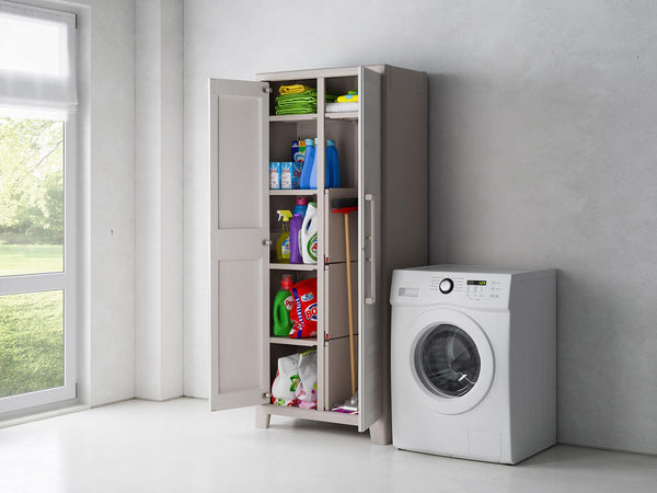 Kleiderschrank 8 Regale 80 x 44 x 182 cm Keter Gulliver Multispace XL Sand und Beige online