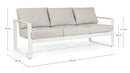 Divano da Giardino 3 Posti 194x78x84h cm in Alluminio e PP Merrigan Bianco 