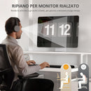 Scrivania da Ufficio Angolare 138,5x90x92 cm con Supporto per Monitor Cassetti e Ripiani in Legno Bianco   