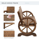 Panca da Giardino 2 Posti con Schienale Alto 114x58x80 cm in Legno di Abete Marrone