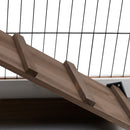 Conigliera Gabbia per Conigli 110x50x86 cm con Ruote in Legno Marrone e Bianco