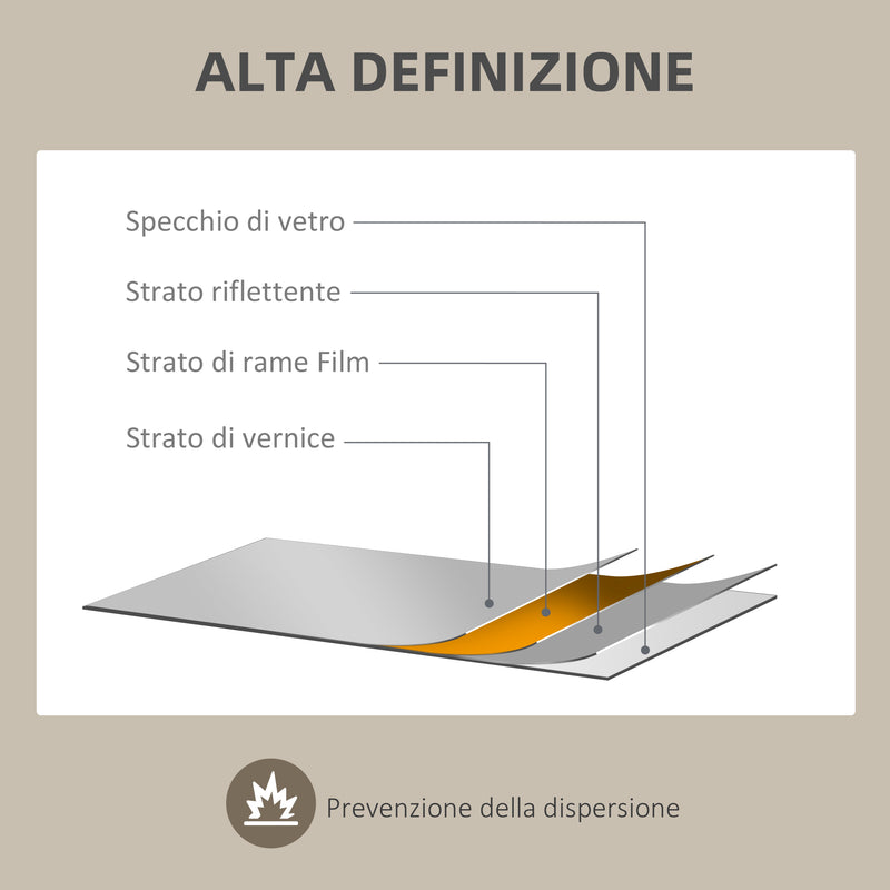 Specchio da Parete Moderno con Bordi Irregolari per Camera e Ingresso 80x60 cm Cornice in Legno 