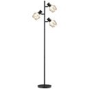 Lampada da Terra 3 Luci Orientabili 40W 41x28x169 cm in Metallo Nero 