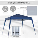 Gazebo Pieghevole da Giardino  con Struttura  Antivento 2,4x2,4m in Acciaio e Corde Blu