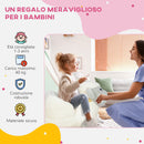 Cavallo a Dondolo per Bambini in Legno e Peluche Pecorella Grigio  