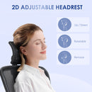 Sedia da Ufficio Ergonomica con Altezza Regolabile Supporto Lombare e Poggiatesta 66x61x106-116 cm  Nero