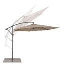 Ombrello a Braccio da Giardino 6 Stecche Ø300x235h cm Telo in Poliestere Nizza Antracite e Tortora