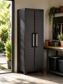 Armadio in Resina 4 Ripiani 65x45x182 cm Keter Detroit Portascope Nero