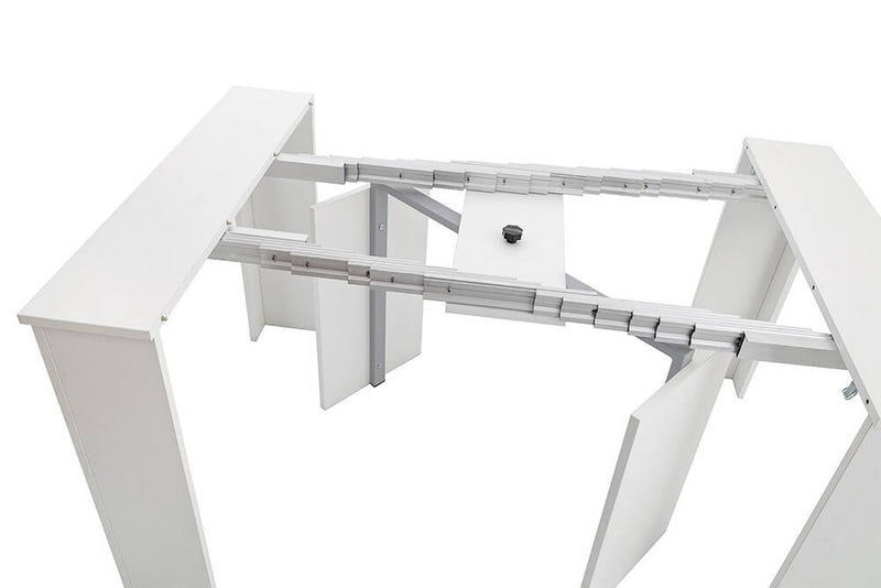 Consolle Tavolo Allungabile in Legno e Melamina 42/302x95x76cm TFT  Sky Bianco Cenere