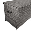 Baule da Esterno 138x70x80 cm in Rattan con Borsa Impermeabile Grigio 