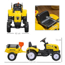 Trattore a Pedali per Bambini con Rimorchio e Accessori Giallo   