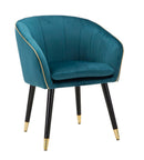 Poltrona Paris Oro 62x58x78 cm in Legno e Poliestere Ottanio