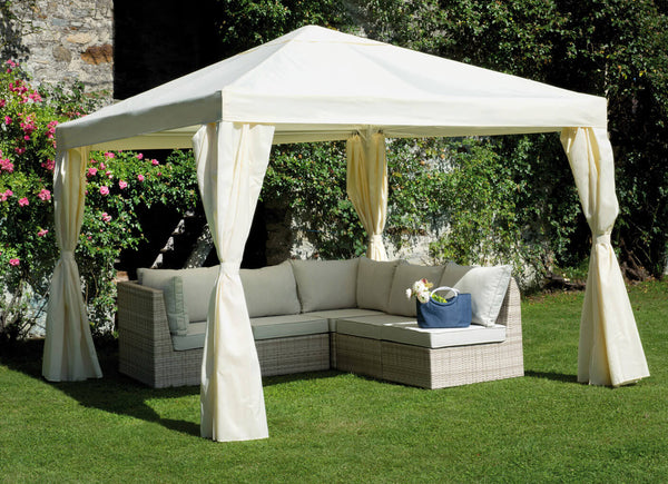 acquista Gazebo da Giardino 3x3m in Ferro Tessuto Poliestere Vorghini Ecrù