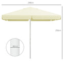 Ombrellone da Giardino da 248x248x250 cm in Alluminio Metallo e Poliestere Bianco Beige 