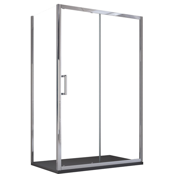 online Box Doccia Angolare 1 anta Scorrevoli 2 Lati Fissi in Cristallo trasparente 6mm H195 Bonussi Sole Varie Misure
