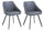 Set mit 2 Stühlen 51 x 44 x 77 cm in grauem Kunstleder