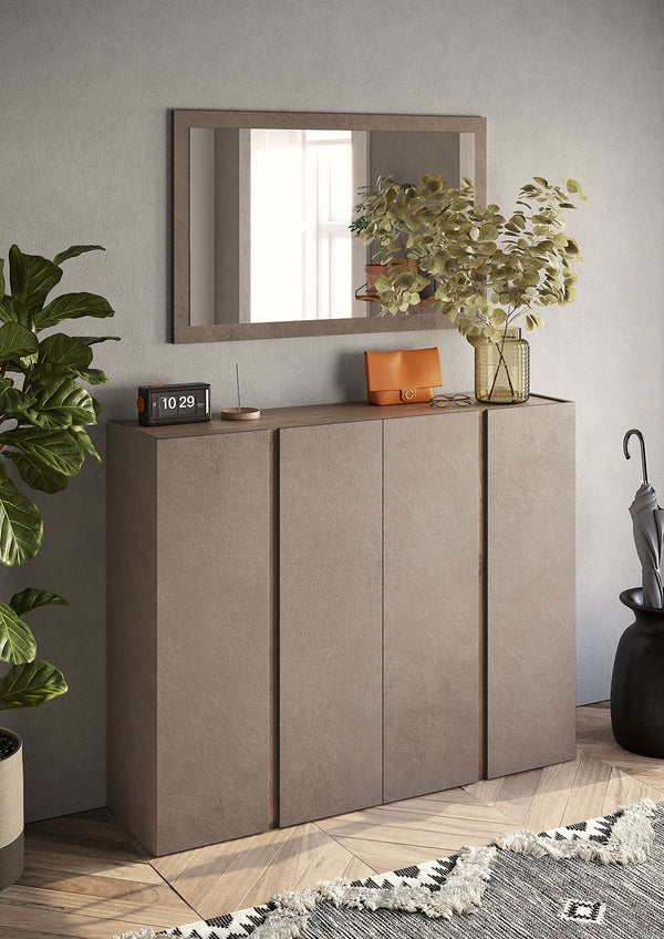 Mobile Multiuso 4 Ante con 10 Ripiani 140x35x111 cm Frame Bronzo e Mercure acquista