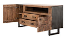 Mobile Mumbai 175x40x77 cm in Legno di Acacia e in Ferro Marrone e Nero