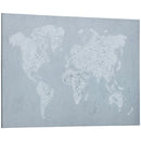 Stampa su Tela Mondo 120x90 cm in Legno di Pino Grigio e Bianco