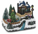 Villaggio Natalizio in Plastica con Luci e Suoni 20x14x16 cm Stazione Ferroviaria Soriani
