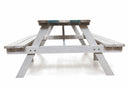 Set Birreria da Giardino Tavolo e 2 Panche in Legno Soriani Bianco
